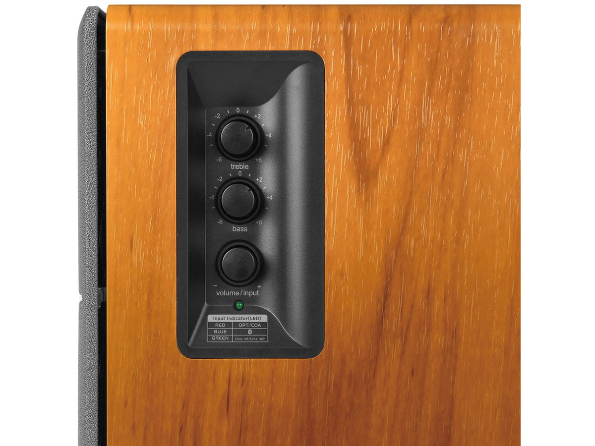 Edifier R1280DB Powered Bluetooth Bookshelf Speakers - Optical Input - Wireless Studio Monitors - 4 Inch Near Field Speaker - 42w RMS - Wood Grain