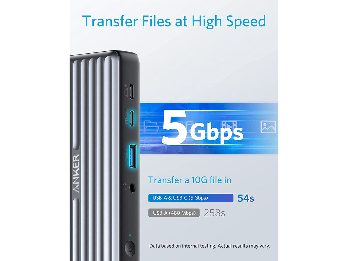 Anker USB C Docking Station, PowerExpand 9-in-1 USB-C PD Dock, 60W Charging for Laptop, 20W Power Delivery Charging, 4K HDMI and DisplayPort, USB 3.0 and USB 2.0 Data, Gigabit Ethernet, 3.5 mm Audio