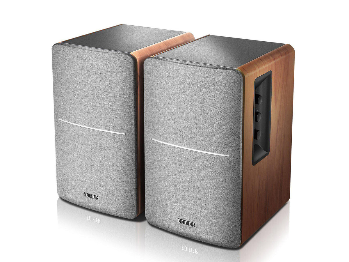 Edifier R1280DB Powered Bluetooth Bookshelf Speakers - Optical Input - Wireless Studio Monitors - 4 Inch Near Field Speaker - 42w RMS - Wood Grain