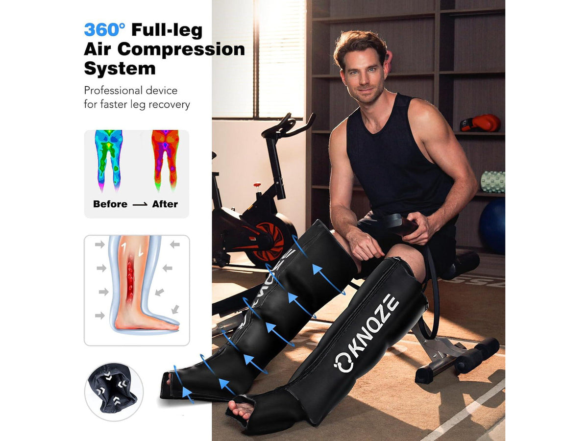 1 Pair Leg Compression Massager for Circulation and Pain Relief, Air Compression Recovery System for Fast Recovery of Leg, Foot, Calf and Thigh, Relieve Edema, Reduce Muscle Fatigue, Gift for Dad, Mom