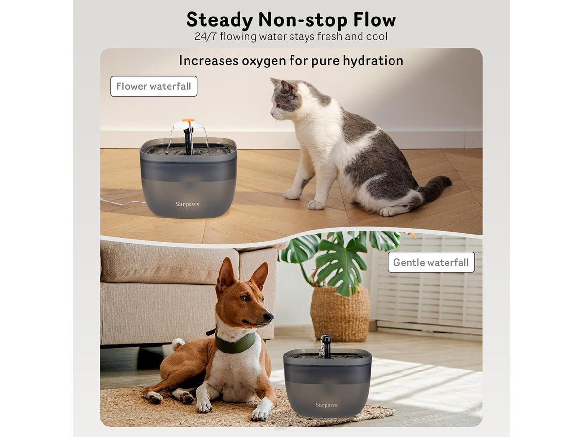 Automatic Cat Feeder and Cat Water Dispenser FW1, Wire or Battery Cat Food Dispenser Timer Pet Feeder - Locking Lid, Desiccant Bag, Programmable Portion Control, 4 Daily Meals, 10s Voice Recorder