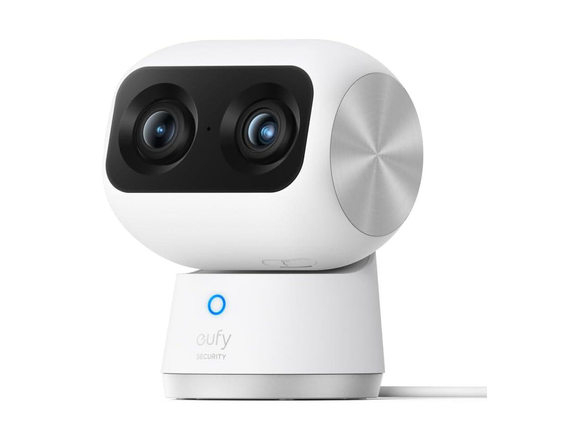 eufy Security Indoor Cam S350, Dual Cameras, 4K UHD Resolution Security Camera with 8× Zoom and 360° PTZ, Human/Pet AI, Ideal for Baby Monitor/Pet Camera/Home Security, Dual-Band Wi-Fi 6, Plug in