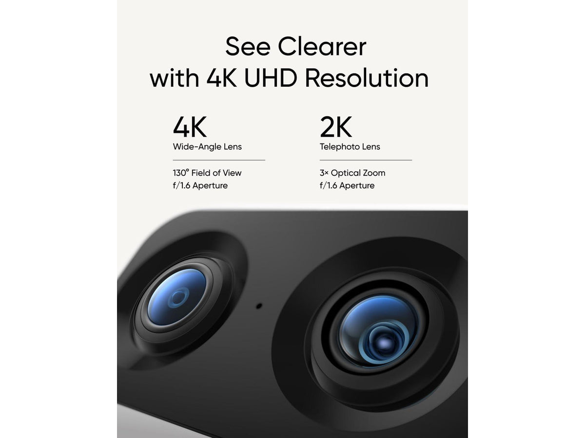 eufy Security Indoor Cam S350, Dual Cameras, 4K UHD Resolution Security Camera with 8× Zoom and 360° PTZ, Human/Pet AI, Ideal for Baby Monitor/Pet Camera/Home Security, Dual-Band Wi-Fi 6, Plug in
