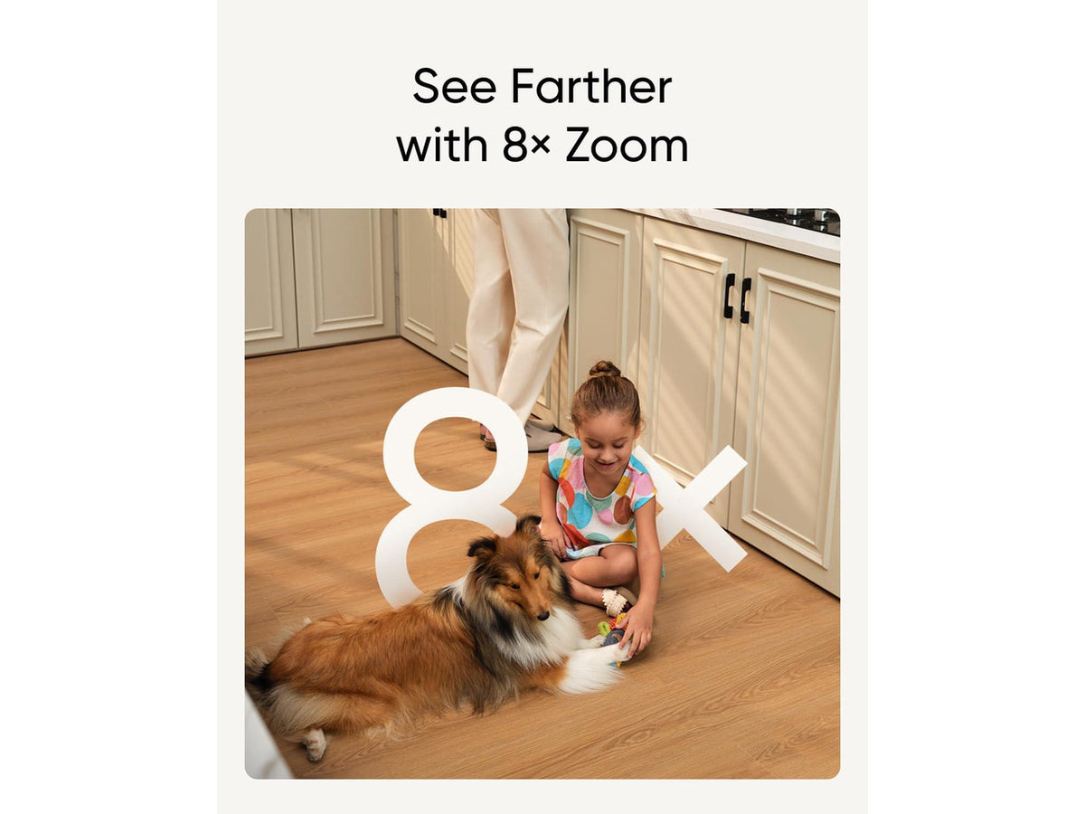 eufy Security Indoor Cam S350, Dual Cameras, 4K UHD Resolution Security Camera with 8× Zoom and 360° PTZ, Human/Pet AI, Ideal for Baby Monitor/Pet Camera/Home Security, Dual-Band Wi-Fi 6, Plug in