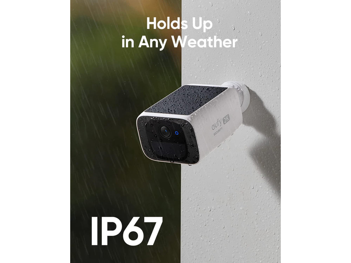 Refurbished eufy Security SoloCam S220, Solar Security Camera, Wireless Outdoor Camera, Continuous Power, 2K Resolution, Wireless, 2.4 GHz Wi-Fi, No Monthly Fee, HomeBase 3 Compatible (Renewed)