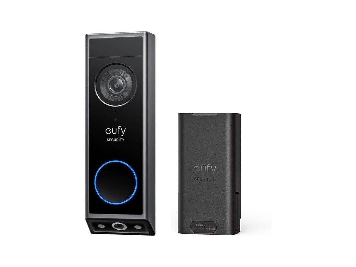 eufy Security Video Doorbell E340 (Battery Powered, with Extra Backup Battery), Uninterrupted Use with Rechargeable Battery, Dual Cameras, 2K Full HD, No Monthly Fee