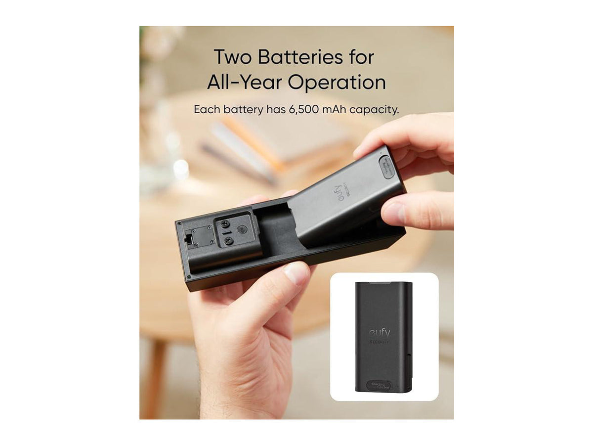 eufy Security Video Doorbell E340 (Battery Powered, with Extra Backup Battery), Uninterrupted Use with Rechargeable Battery, Dual Cameras, 2K Full HD, No Monthly Fee