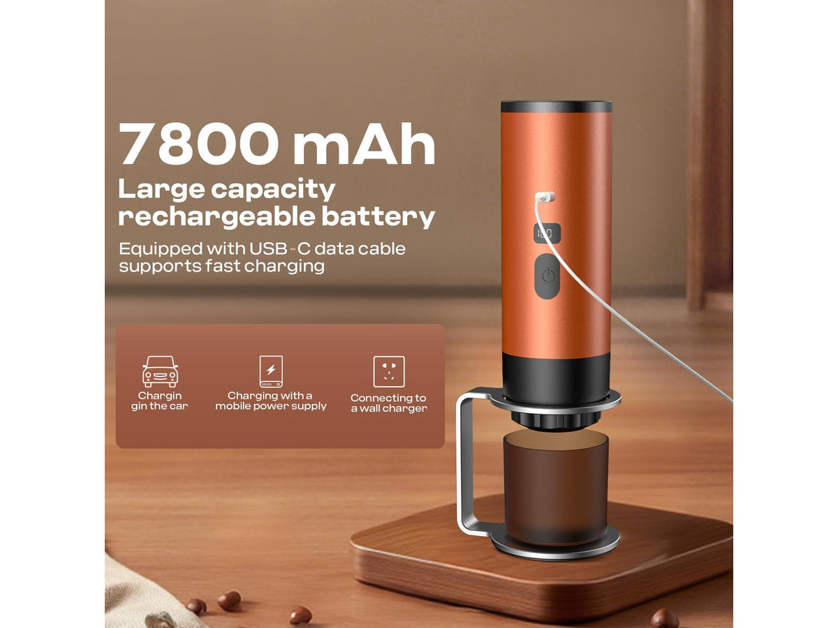 18 Bar Portable Espresso Machine with LED Display and 90ml Sink