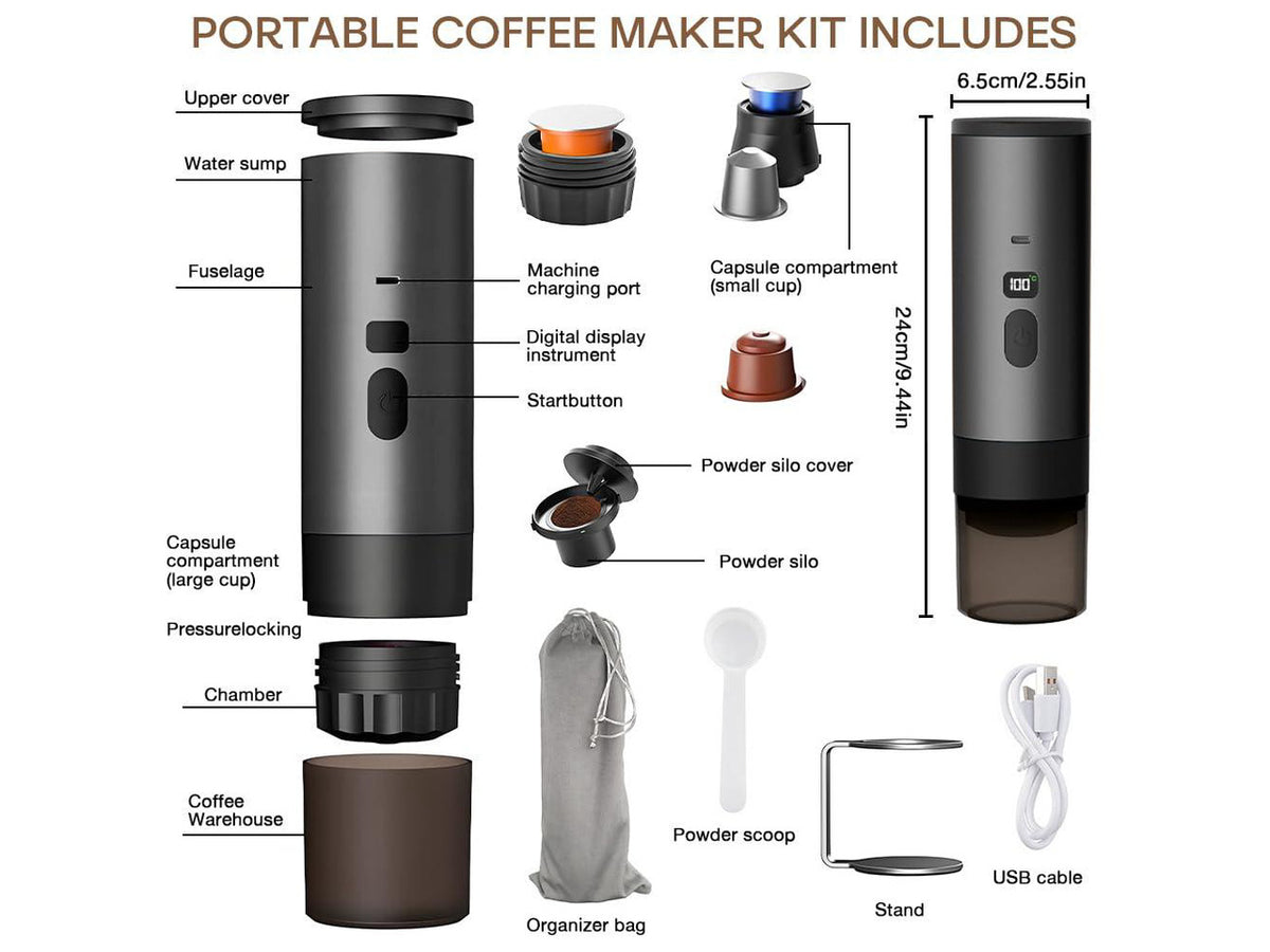 3-in-1 Portable Coffee Maker Espresso Coffee Machine