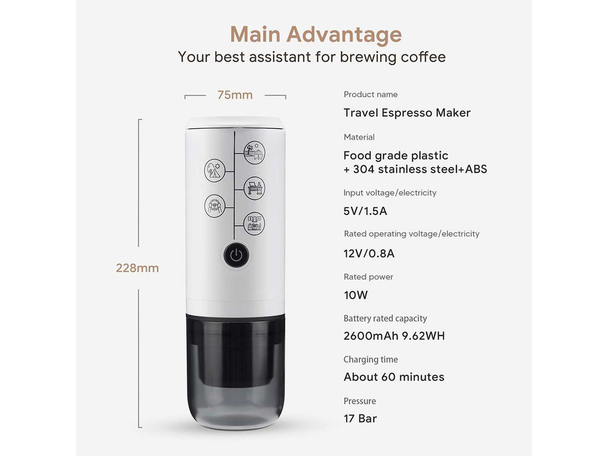 3 in 1 Portable Espresso Machine with NO Heating Function