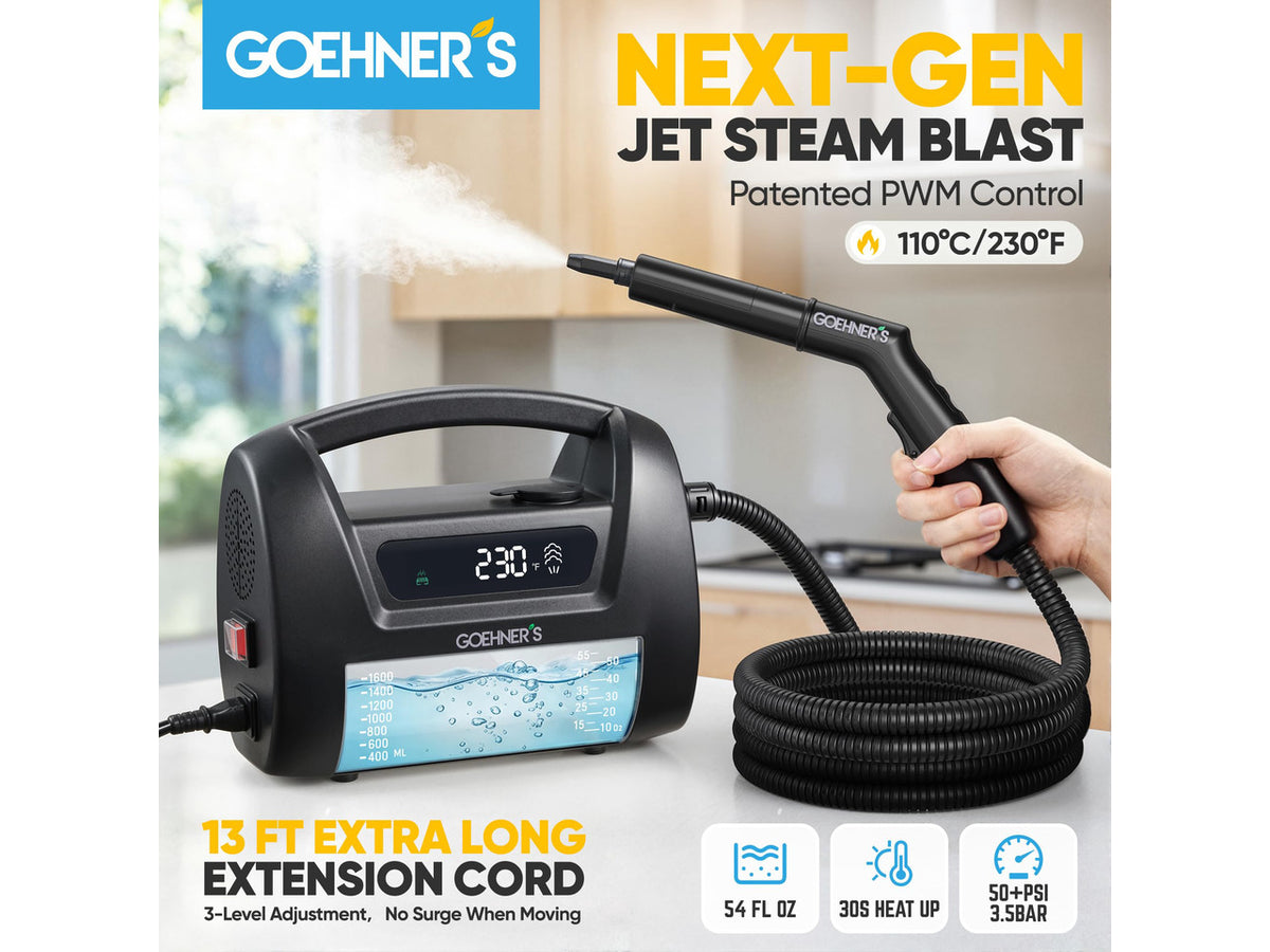 2026 Upgraded Handheld Steam Cleaner for Home, 30s Heats 230°F/3.5Bar High Pressure Hand held Steam Cleaner for Car Detailing with 13ft Cord, Steamer for Cleaning Grout