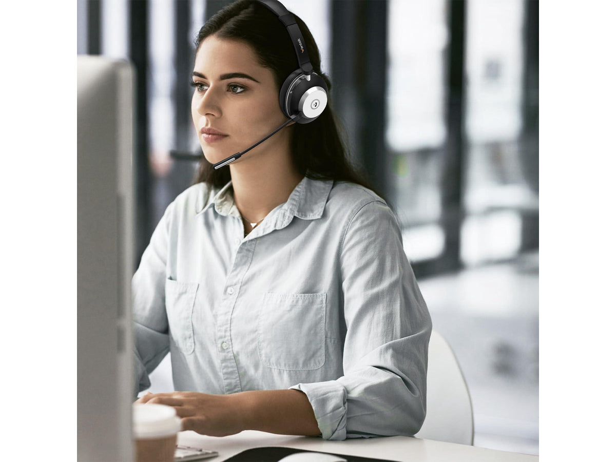 Wantek Wireless Headset with Mic- USB & Bluetooth Connectivity, 50-Hour Battery Life, AI Noise Cancelling Adjustable Microphone Charging Dock, Comfort Fit for Home/Office/Mobile Phone