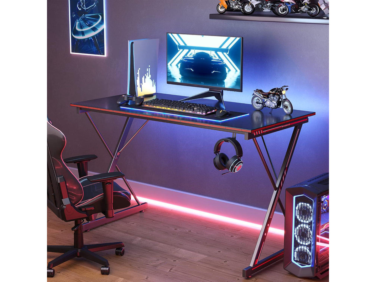 CORN Gaming Desk 40 Inch PC Computer Desk, Home Office Desk Table Gamer Workstation, Simple Game Table, Black