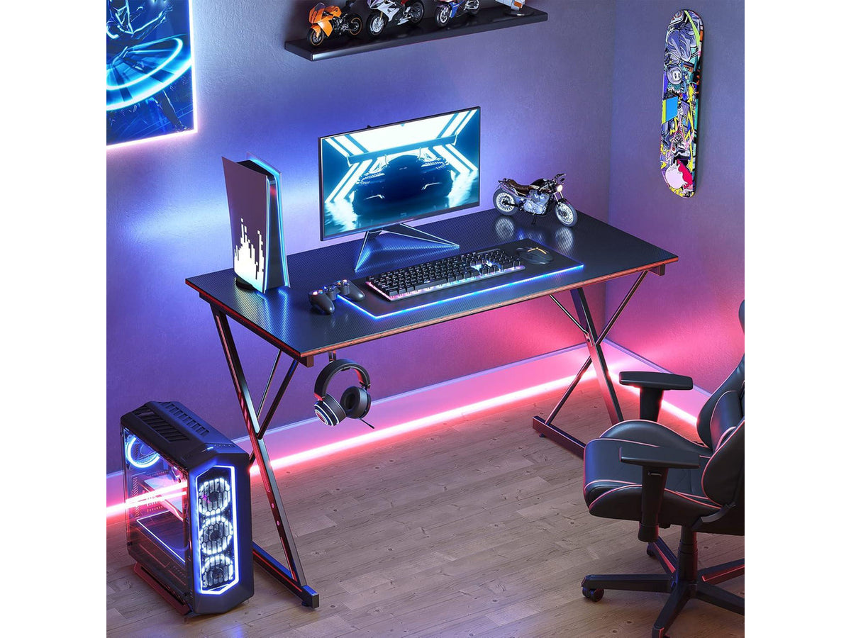 CORN Gaming Desk 40 Inch PC Computer Desk, Home Office Desk Table Gamer Workstation, Simple Game Table, Black