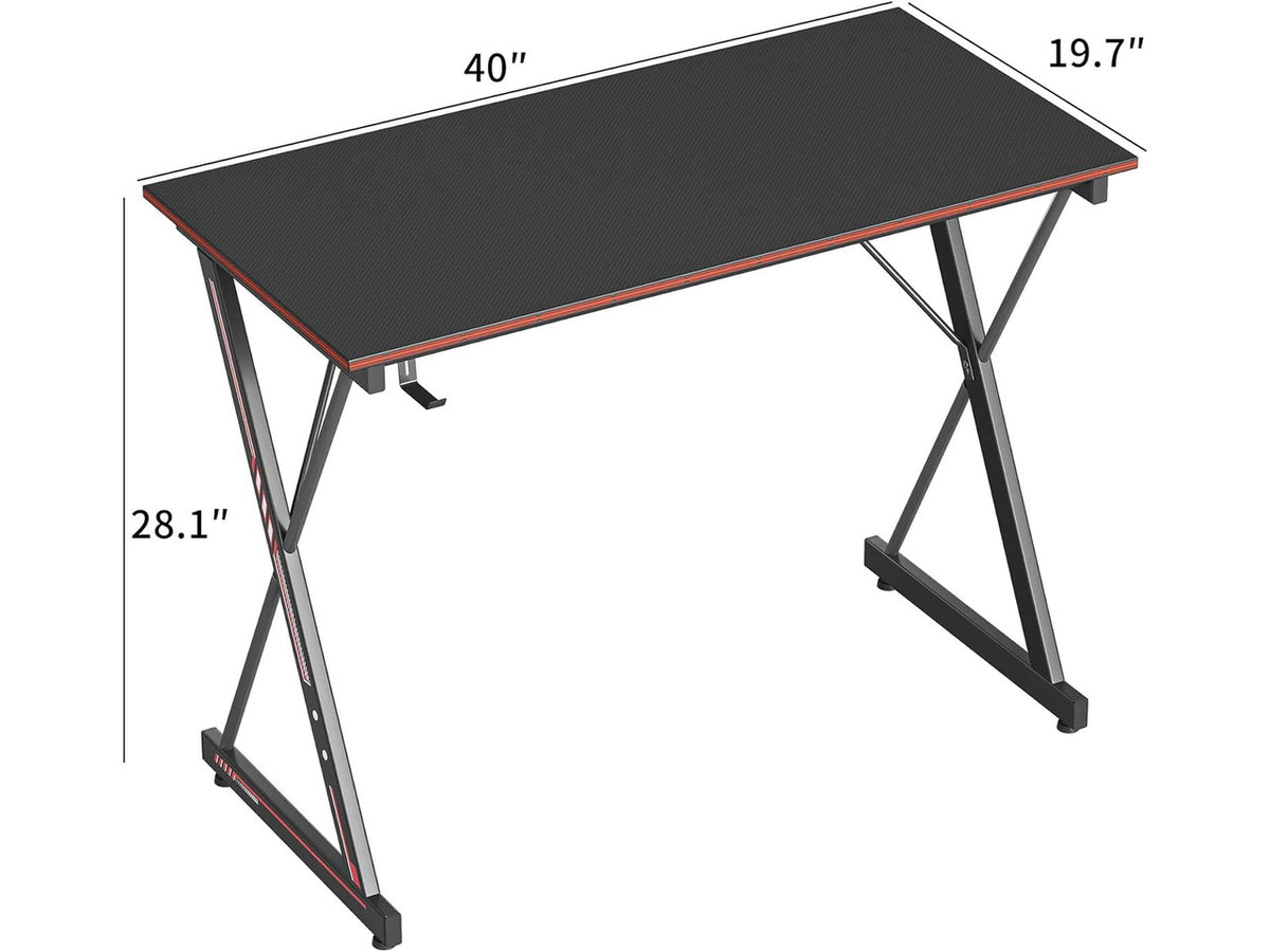 CORN Gaming Desk 40 Inch PC Computer Desk, Home Office Desk Table Gamer Workstation, Simple Game Table, Black