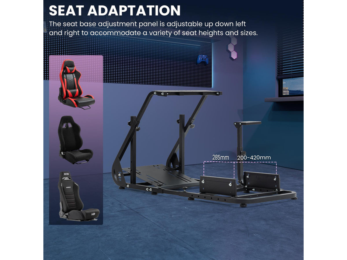Minneer Gaming Simulator Cockpit Frame Fits All Logitech G923 G29 G920 Thrustmaster Wheels Racing Wheel Stand Compatible with Xbox One, PS4, PC, Not Included Steering Wheel, Pedal, handbrake and seat