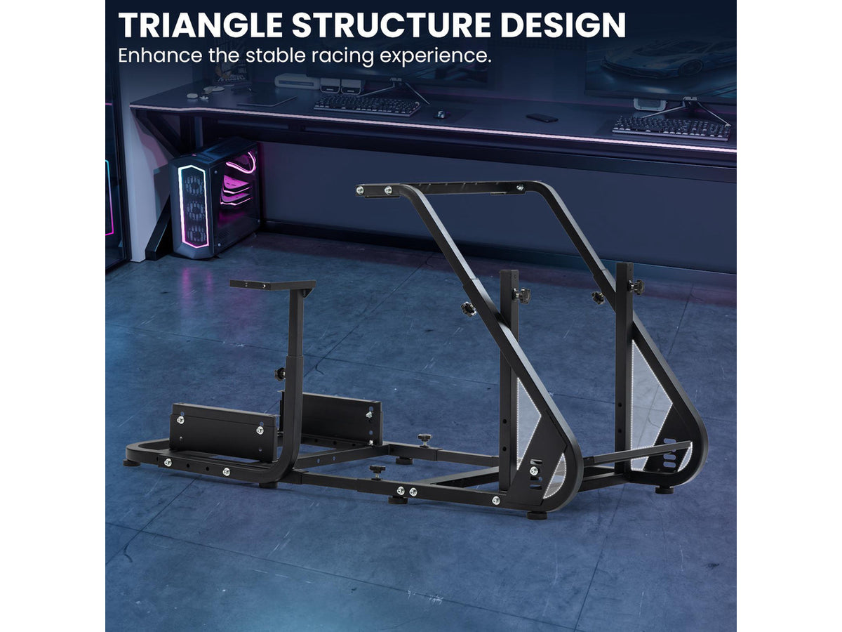 Minneer Gaming Simulator Cockpit Frame Fits All Logitech G923 G29 G920 Thrustmaster Wheels Racing Wheel Stand Compatible with Xbox One, PS4, PC, Not Included Steering Wheel, Pedal, handbrake and seat