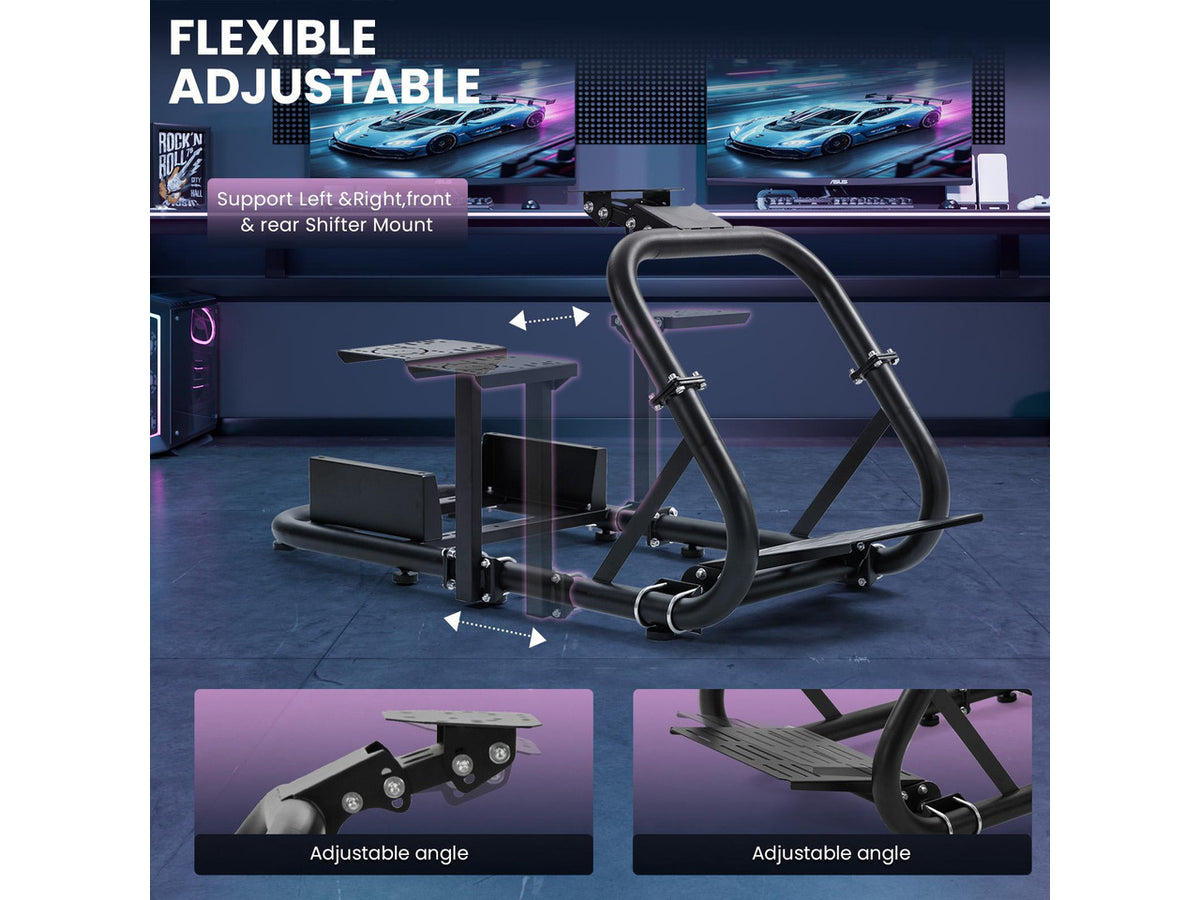 Minneer Racing Wheel Stand Simulator Cockpit Height Adjustable Gaming Steering Frame Compatible for T500,T30,T300RS,FANTEC,T3PA/TGT,logitech G25,G29,G92,G923 Wheel&Pedals Not Included