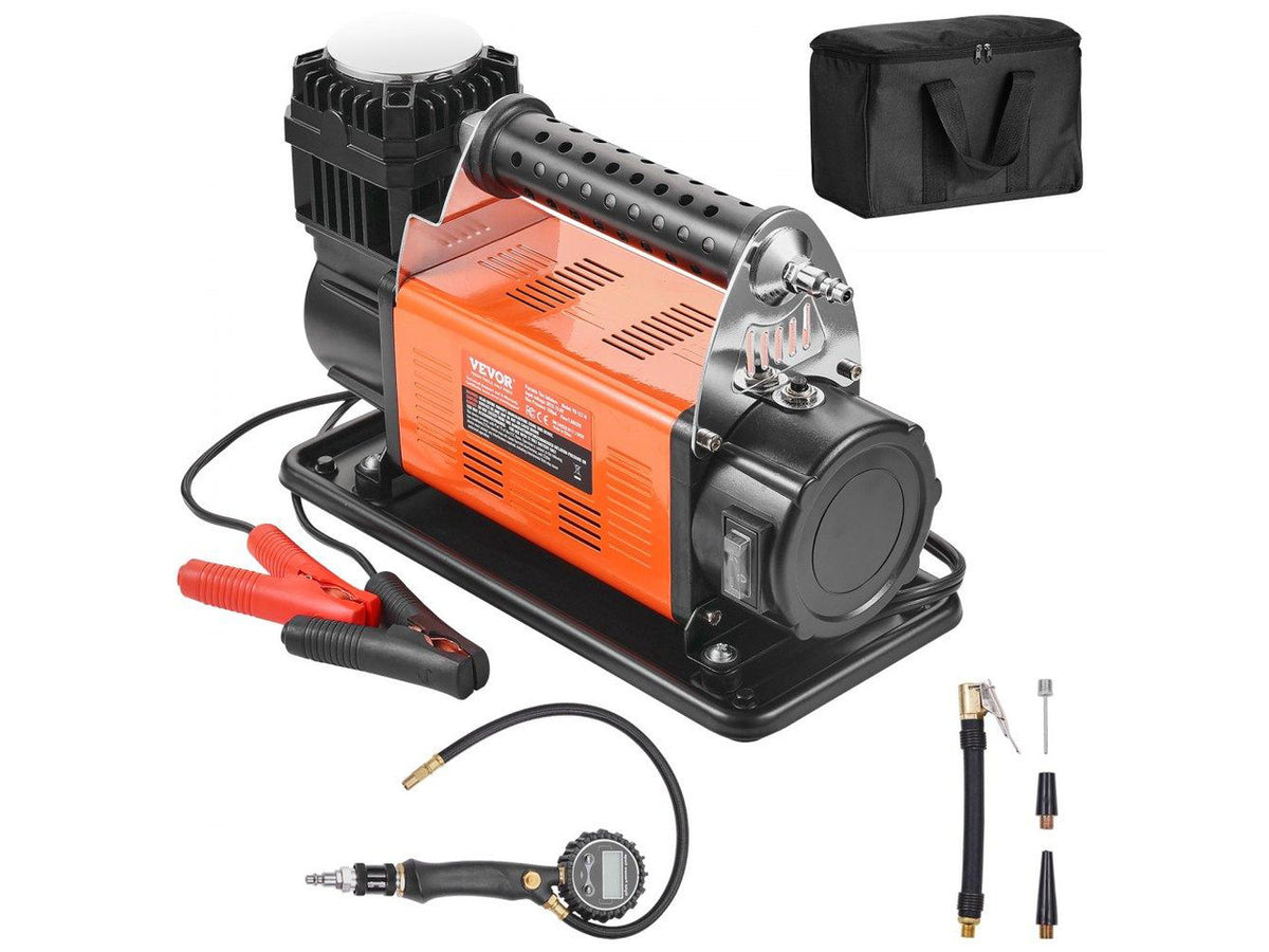 12V Heavy Duty Air Compressor - with Digital Pressure Gauge Tire Inflator Kit, 7.06 CFM Portable Tire Inflator, 150PSI Offroad Air Pump with Adapters for Trucks Car SUV 4 x 4 Vehicle RV