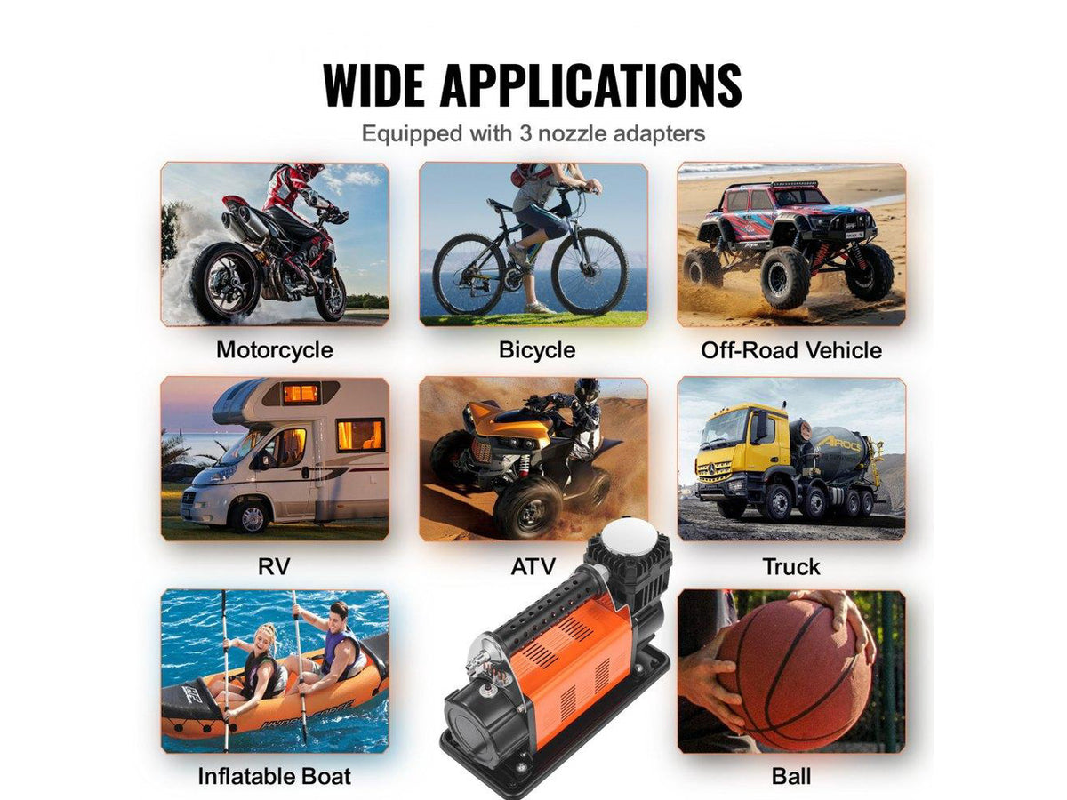 12V Heavy Duty Air Compressor - with Digital Pressure Gauge Tire Inflator Kit, 7.06 CFM Portable Tire Inflator, 150PSI Offroad Air Pump with Adapters for Trucks Car SUV 4 x 4 Vehicle RV