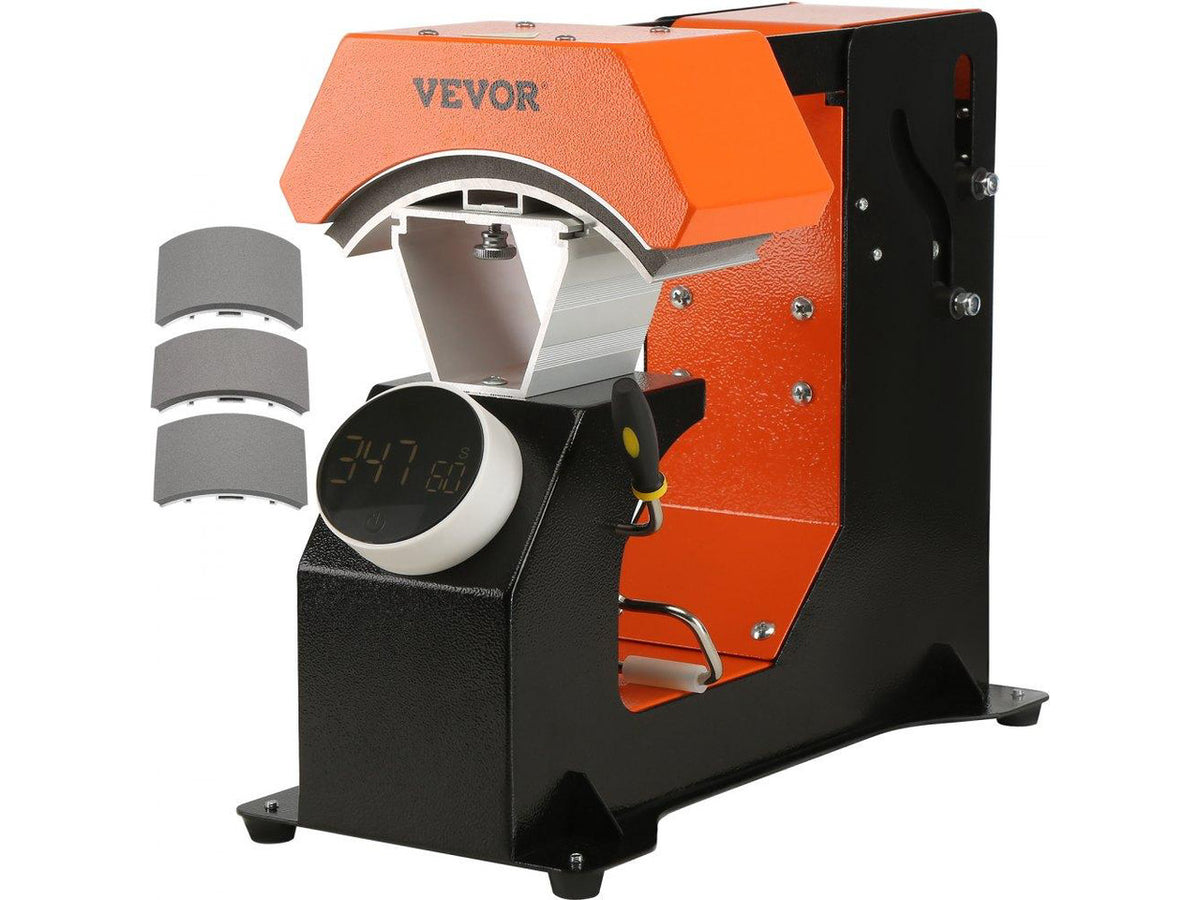 3-in-1 Auto Hat Heat Press with 3pcs Interchangeable Platens(6.6" x 2.7", 6.6" x 3.8", 6.1" x 3"), Automatic Release&Press Knob-Style Digital Control Panel Tested to UL Standards