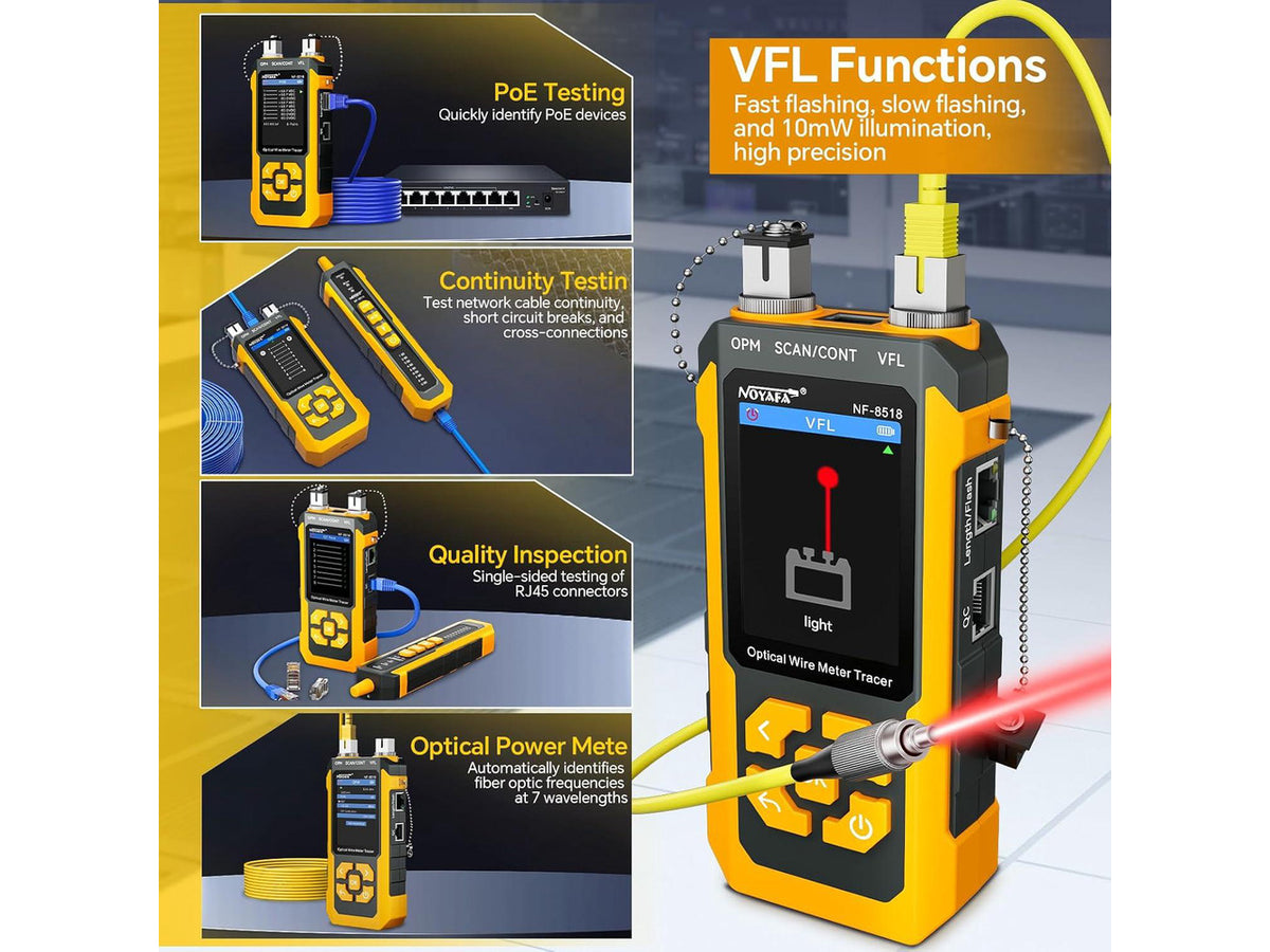 NOYAFA NF-8518 Network Cable Tester, Optical Power Meter & VFL