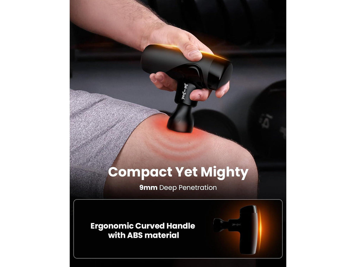 Bob and Brad M7 Plus Mini Deep Tissue Percussion Massage Gun with Heat for Back & Neck Stiffness, Quiet, Ultra-Lightweight