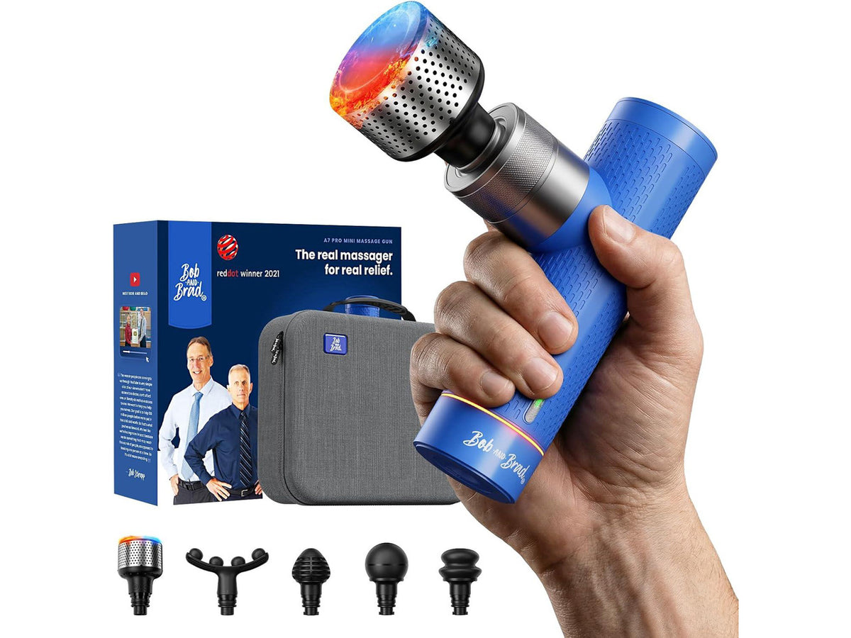 Bob and Brad A7 Pro Massage Gun with Heat & Cold Therapy for Back Pain & Recovery - 11mm Deep Tissue