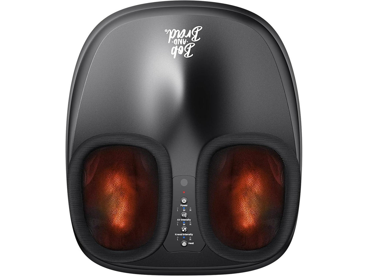Bob and Brad Eletric Foot Massager with Heat, Shiatsu Deep Kneading & Air Compression for Plantar Fasciitis, Fits US Size 12