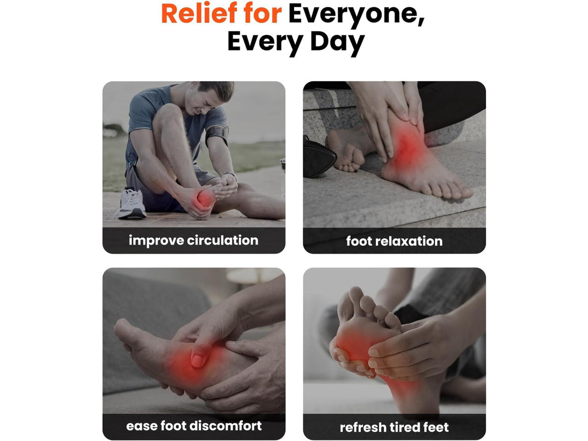 Bob and Brad Eletric Foot Massager with Heat, Shiatsu Deep Kneading & Air Compression for Plantar Fasciitis, Fits US Size 12