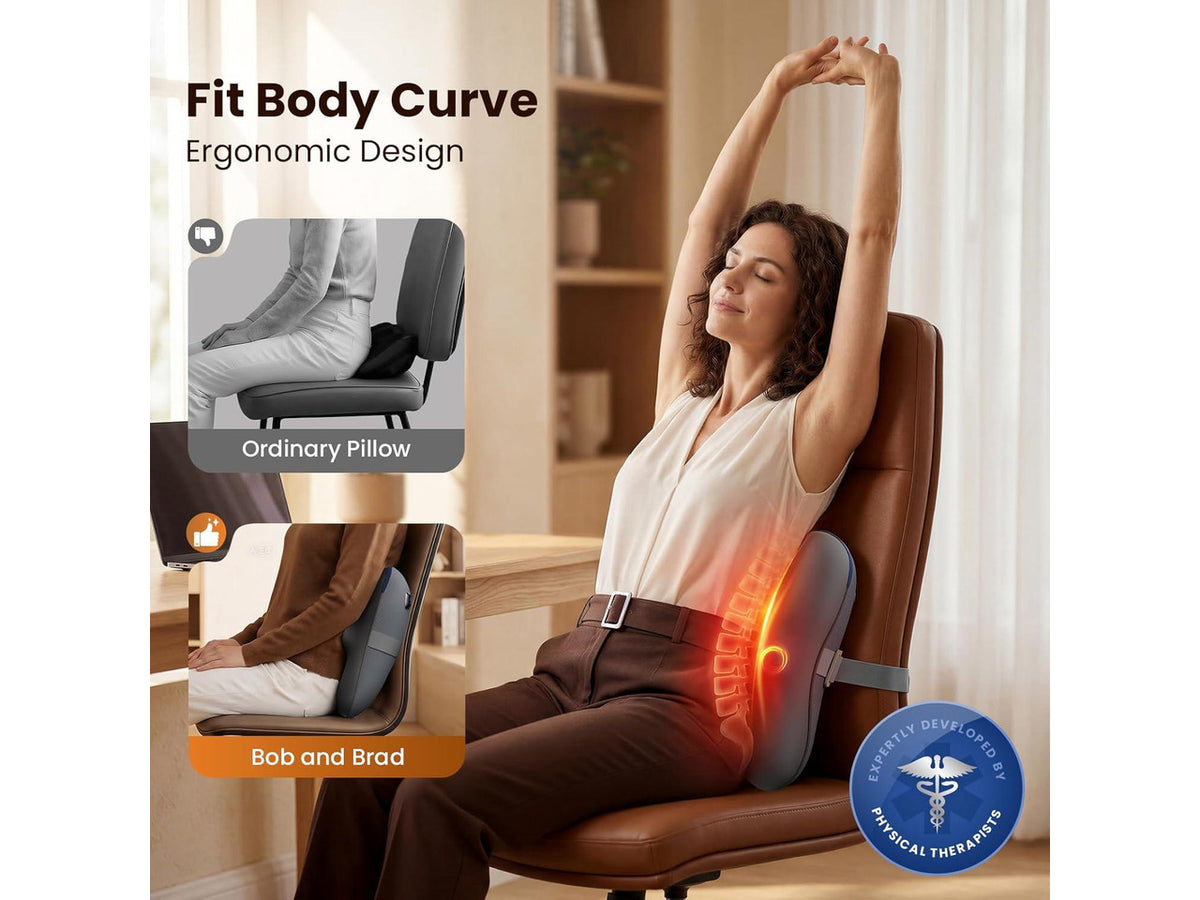 Bob and Brad EZBack Plus Shiatsu 3D Kneading Massager with Heat & Remote, 3 Level Deep Tissue for Neck, Back,Shoulders, Legs, Ideal Gifts