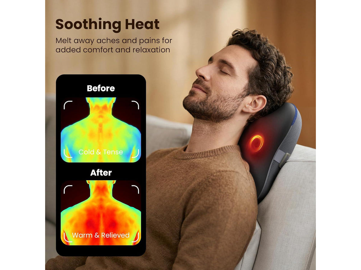 Bob and Brad EZBack Plus Shiatsu 3D Kneading Massager with Heat & Remote, 3 Level Deep Tissue for Neck, Back,Shoulders, Legs, Ideal Gifts