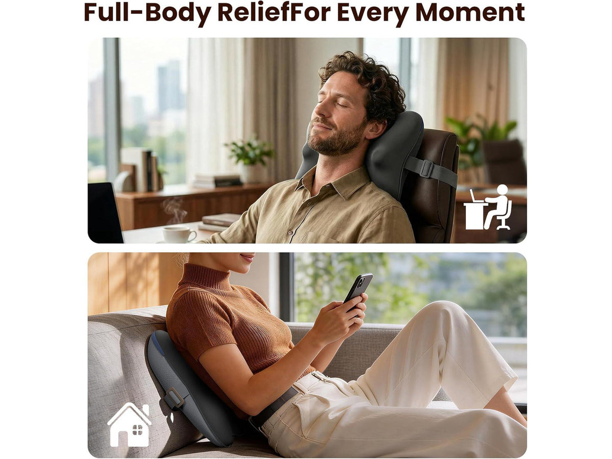 Bob and Brad EZBack Plus Shiatsu 3D Kneading Massager with Heat & Remote, 3 Level Deep Tissue for Neck, Back,Shoulders, Legs, Ideal Gifts