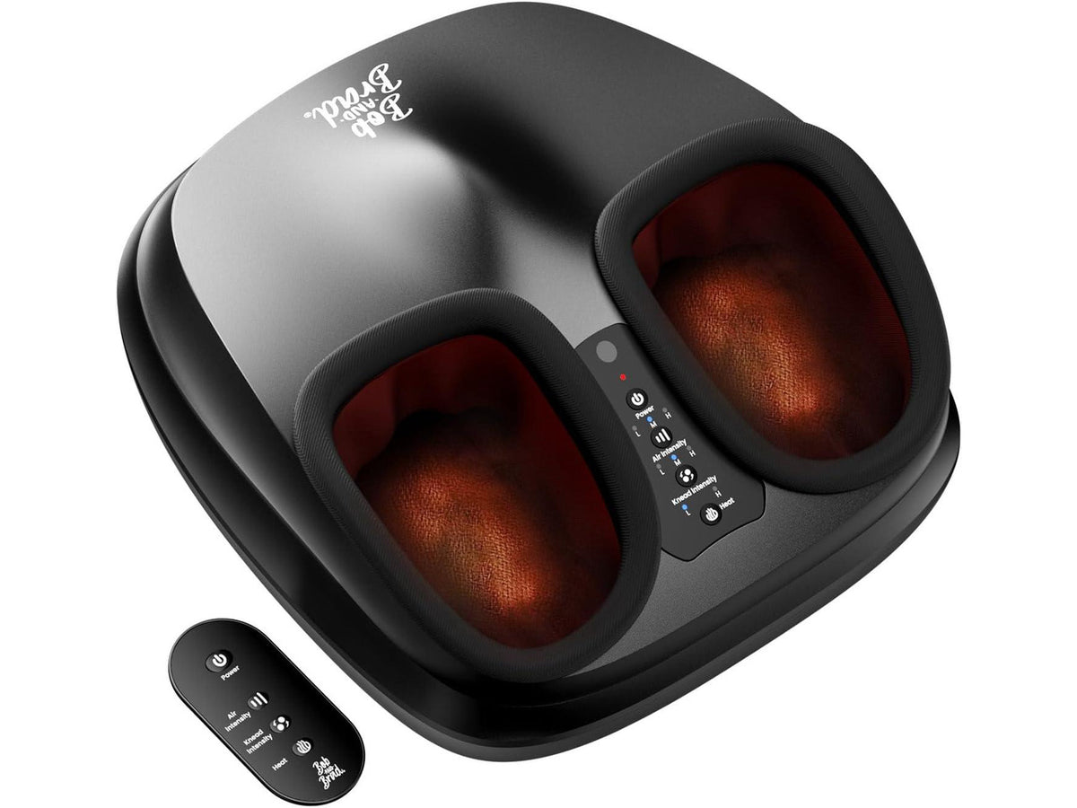 Bob and Brad Lite Foot Massager with Heat and Remote, Delivers Relief for Tired Muscles and Plantar Fasciitis, Men Size 12