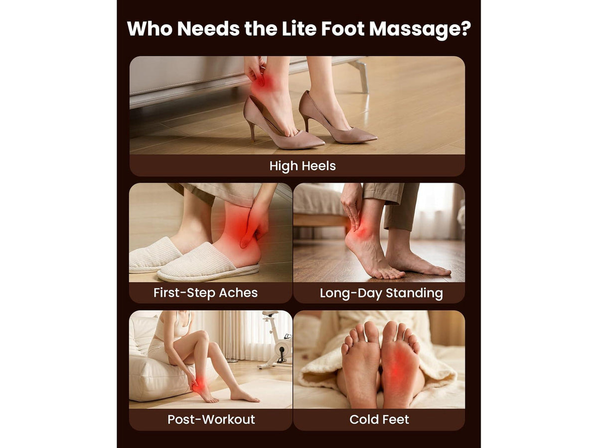Bob and Brad Lite Foot Massager with Heat and Remote, Delivers Relief for Tired Muscles and Plantar Fasciitis, Men Size 12