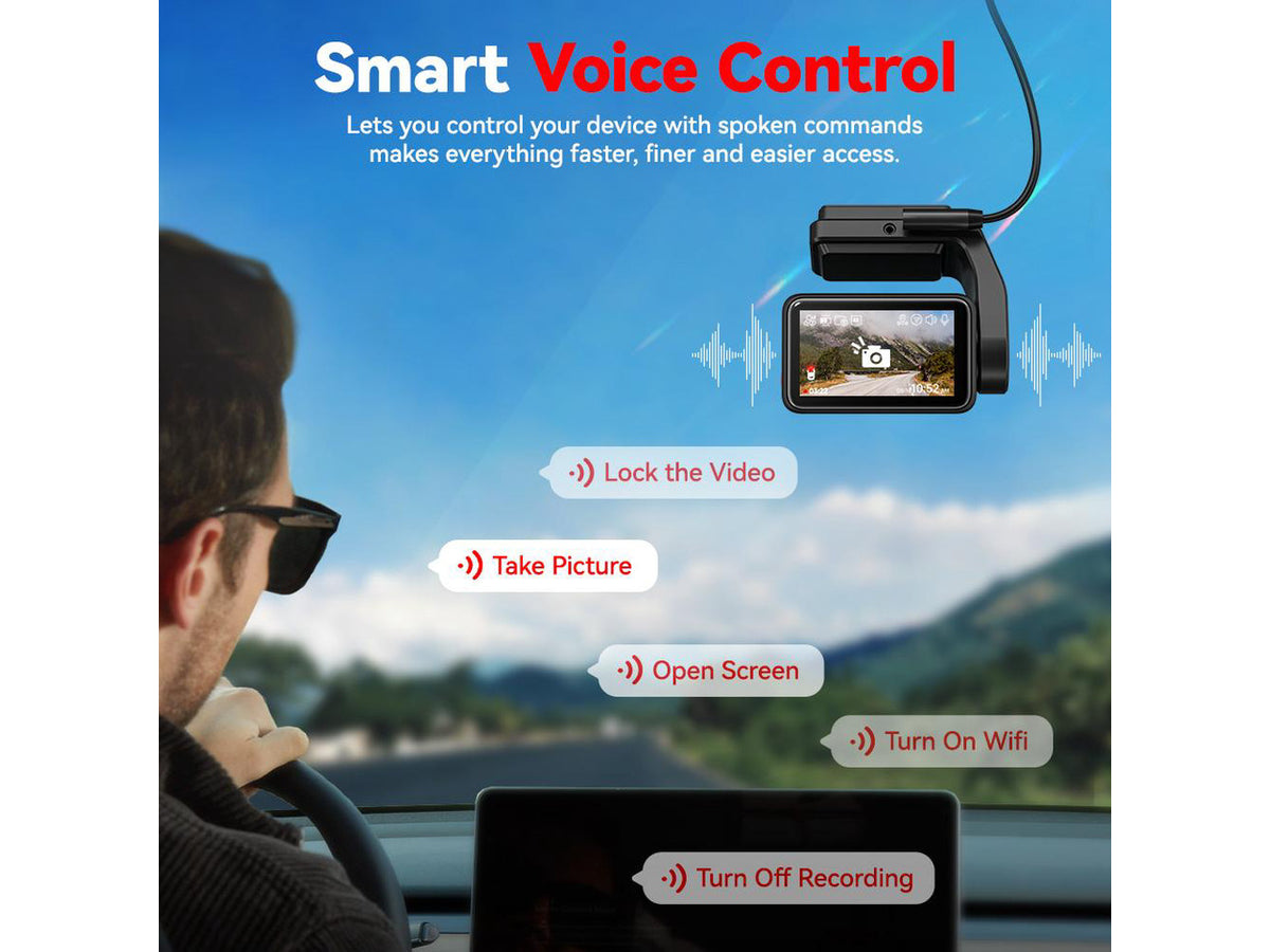 REDTIGER A4 Dash Cam Front and Rear with 5.8GHz WiFi, 2" Touch Screen, and Free 64GB Card Advanced Car DVR with Parking Monitoring and Loop Recording