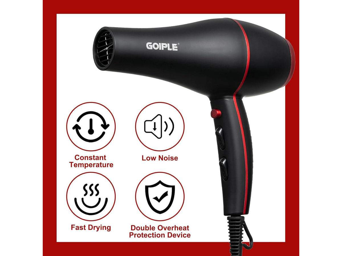 21Pcs Professional Hair Dryer Kit - Ionic, Lightweight, Low Noise, Constant Temperature, 1800W Blow Dryer for Women and Men - Includes Hair Dryer, Nozzles, and Accessories Set