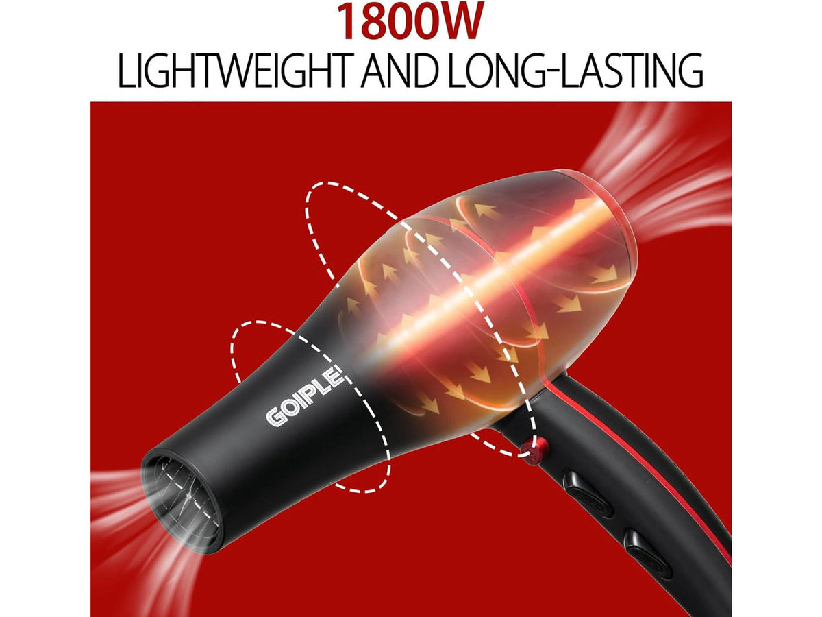 21Pcs Professional Hair Dryer Kit - Ionic, Lightweight, Low Noise, Constant Temperature, 1800W Blow Dryer for Women and Men - Includes Hair Dryer, Nozzles, and Accessories Set