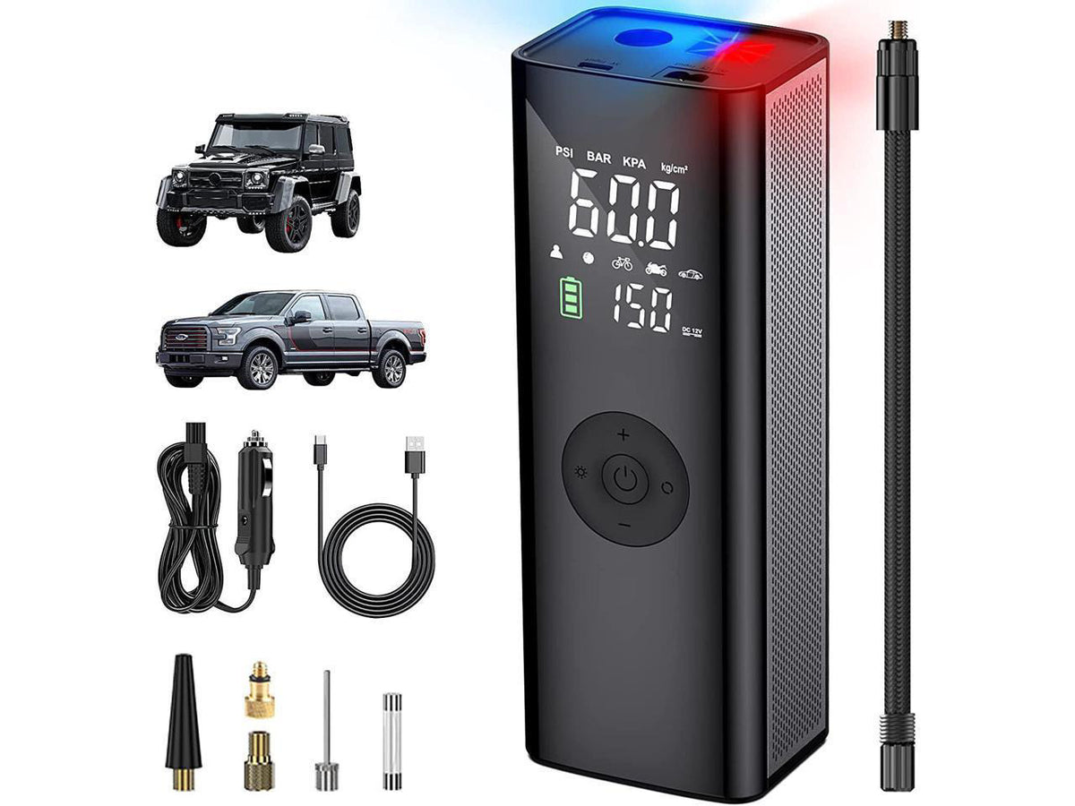 Portable Air Compressor for Car Tires, KEHIPI Fast Cordless Tire Inflator Car Air Pump 12V, Real 150PSI 7800mAh