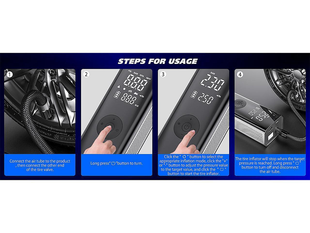 Portable Air Compressor for Car Tires, KEHIPI Fast Cordless Tire Inflator Car Air Pump 12V, Real 150PSI 7800mAh