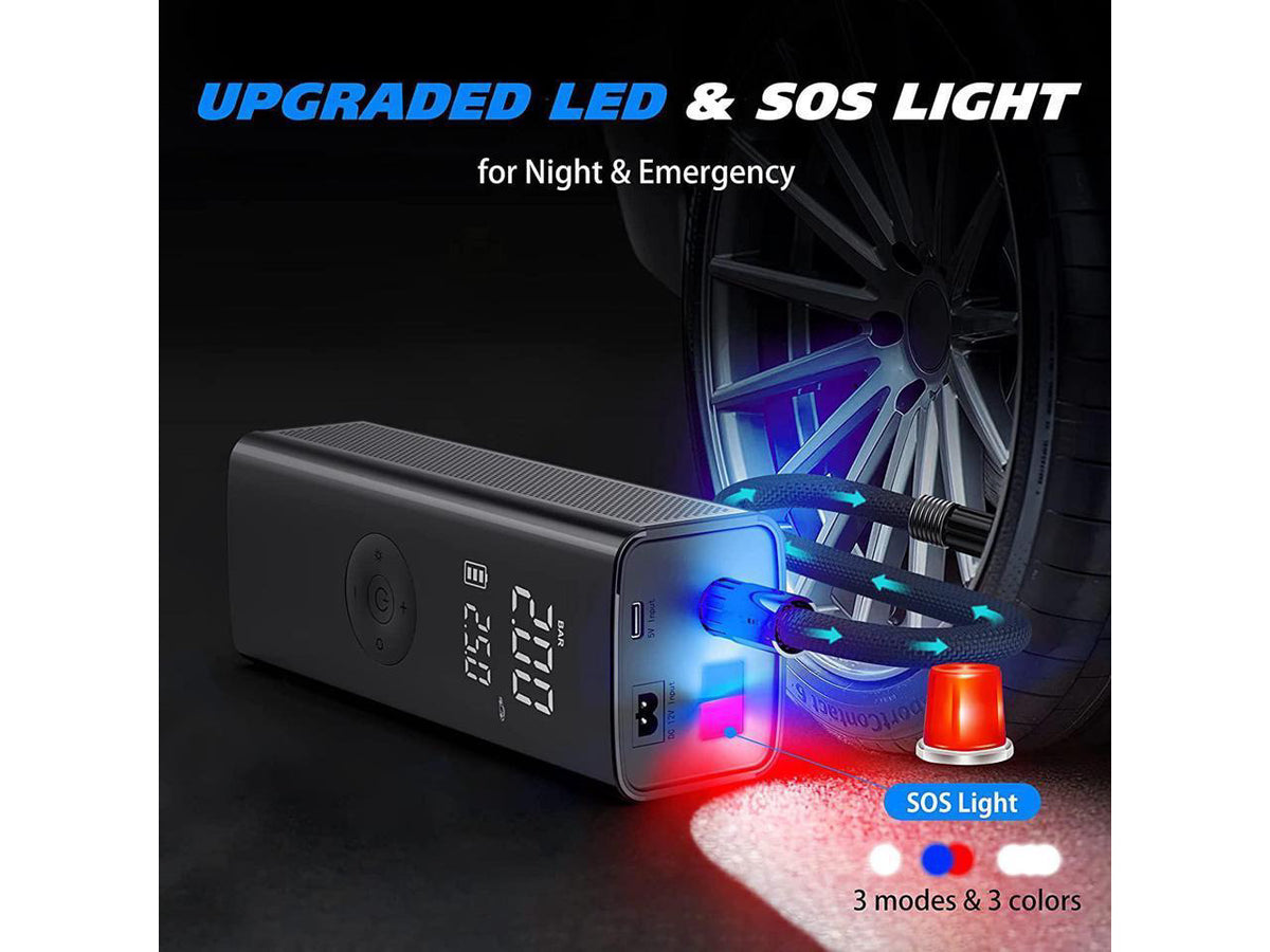 Portable Air Compressor for Car Tires, KEHIPI Fast Cordless Tire Inflator Car Air Pump 12V, Real 150PSI 7800mAh