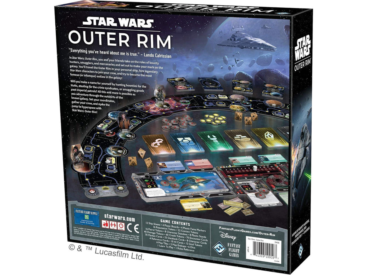 Fantasy Flight Games Asmodee Star Wars Outer Rim Board Game Strategy Game, Fun Family Adventure for Kids & Adults, Ages 14+, 1-4 Players