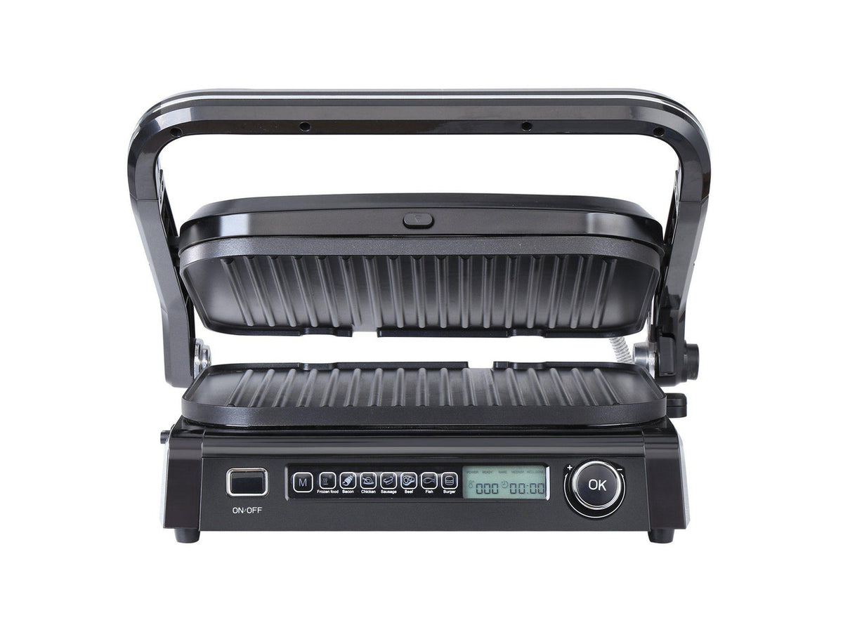 7 IN 1 Commercial Electric Griddle, 14.4" 1800W Indoor Countertop Grill, Stainless Steel Restaurant Teppanyaki Grill with Non Stick Iron Cooking Plate, 0-446 Adjustable Temp Control 110V