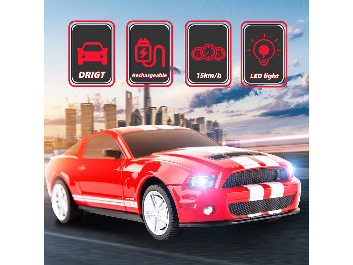 BDTCTK Remote Control 1/24 Ford Mustang Shelby GT500 RC Model Car, Toys for Kids and Adults Red