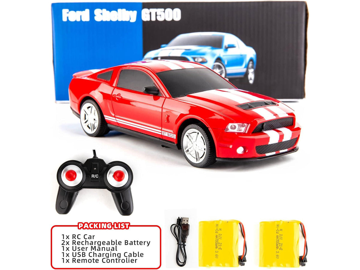 BDTCTK Remote Control 1/24 Ford Mustang Shelby GT500 RC Model Car, Toys for Kids and Adults Red
