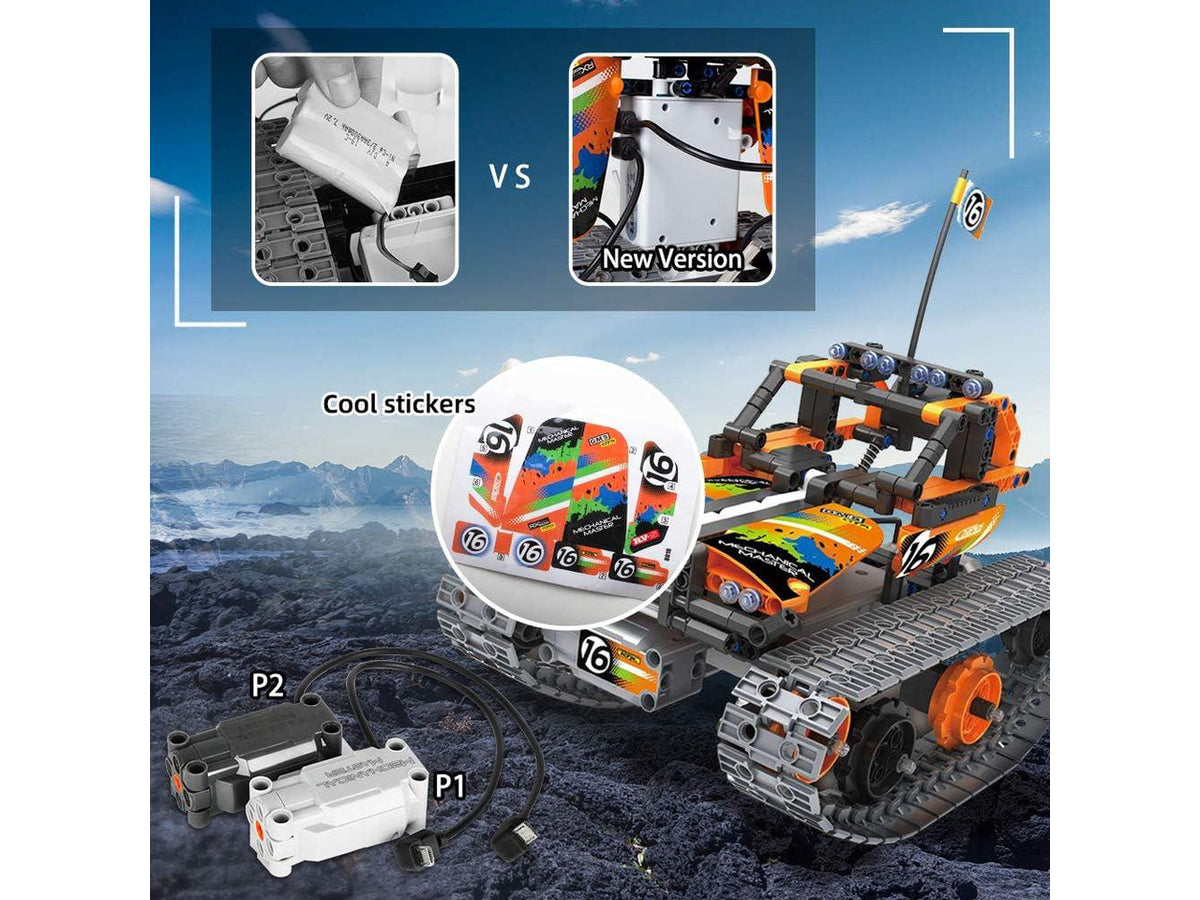 3-in-1 STEM Remote Control Building Kits - Tracked Car/Robot/Tank - 2.4Ghz Rechargeable RC Racer Toy Set Gift for 8-12 14 Year Old Boys and Girls Best Engineering Science Learning Kit for Kids 392pcs