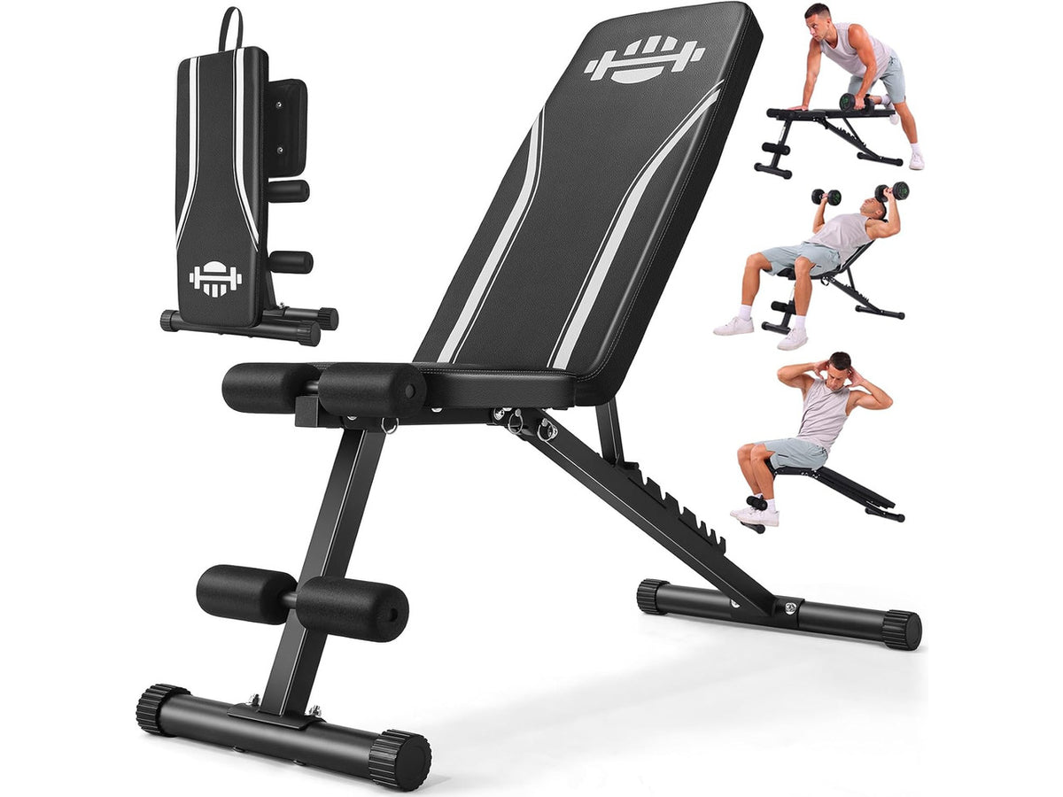 ANCHEER Basic Weight Bench for Home Gym, 660LBS Fast Foldable Workout Bench Press for Home Gym Strength Training, 8 Adjustable Backrests Incline/Flat/Decline Full Body Exercise - New Version
