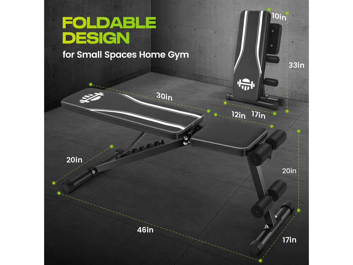 ANCHEER Basic Weight Bench for Home Gym, 660LBS Fast Foldable Workout Bench Press for Home Gym Strength Training, 8 Adjustable Backrests Incline/Flat/Decline Full Body Exercise - New Version