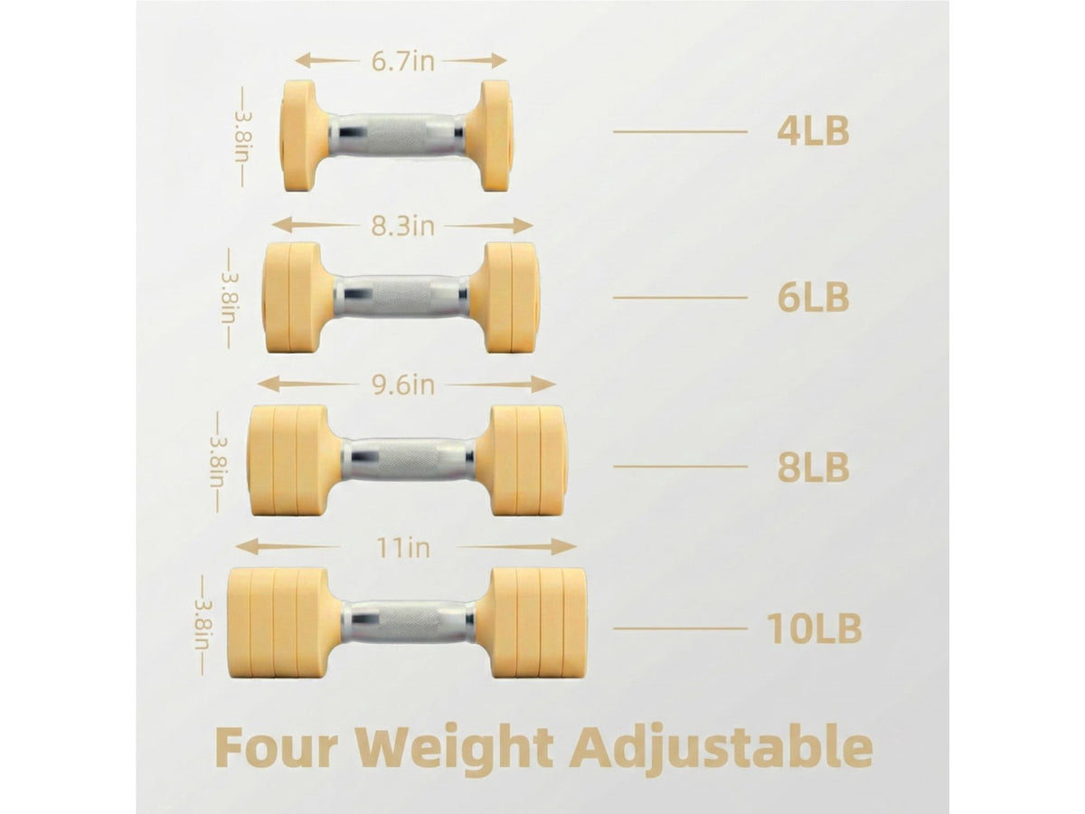 20LB Adjustable Dumbbell Set, 10lb Dumbbells Set of 2, 5 in 1 Free Weights Set, Each 4lb 6lb 8lb 10lb for Women & Men for Home Gym Exercise Workout Strength Training Equipment