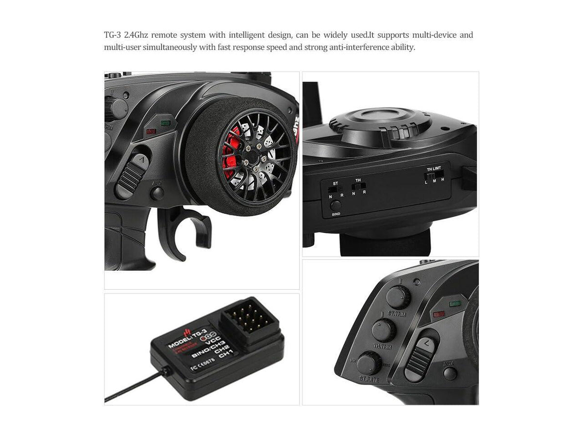2.4G 3CH AFHS Radio Remote Control Transmitter with Receiver for RC Car Boat